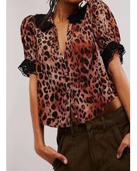 Free People - My Love Printed Blouse - Lyst