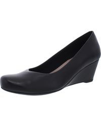 Clarks - Flores Tulip Leather Round Toe Wedge Heels - Lyst