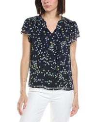 Cece - Ruffle Neck Tie Front Blouse - Lyst