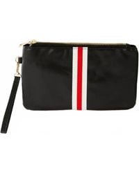 FUNKY MONKEY - Stripe Faux Leather Clutch Wristlet - Lyst