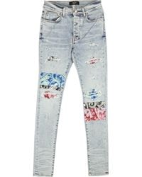 Amiri - Pajama Art Patch Skinny Jeans - Lyst