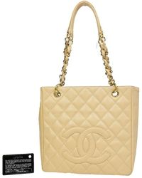Chanel - Pst (petite Shopping Tote) Leather Tote Bag (pre-owned) - Lyst