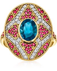 Ross-Simons - London Topaz Ring With Sapphires And Diamonds - Lyst