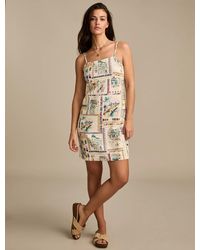 Lucky Brand - Printed Linen Slip Mini Dress - Lyst