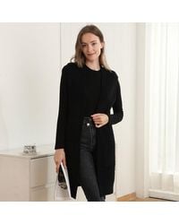 TRUEDAMES - Solid Color Open Front Long Vest - Lyst
