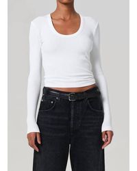 Citizens of Humanity - Mara U-Neck Long Sleeve Tee - Lyst