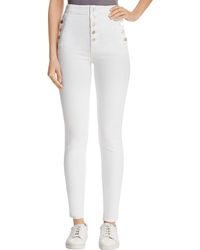 J Brand Alana Denim High Rise Colored Skinny Jeans in Gray | Lyst