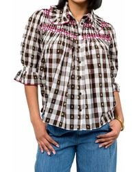 Ivy Jane - Smocked Checked Blouse - Lyst