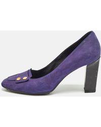Tod's - Nubuck Leather Square Toe Pumps - Lyst