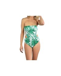 MILLY - Palm Trees Apron Tie Back One Piece Swimsuit - Lyst