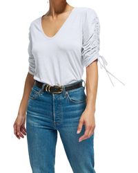 Nation Ltd - Prima Shirred Sleeve Top - Lyst