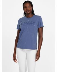 Guess - Wren Crewneck Rhinestone Tee - Lyst