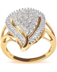 Haus of Brilliance - 10K 1 Cttw Round And Baguette Cut Diamond Ballerina Cluster Ring - Lyst