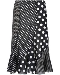 Junya Watanabe - Polka Dot Patchwork Ruffled Skirt - Lyst