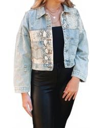 Pol - Denim Snake Jacket - Lyst