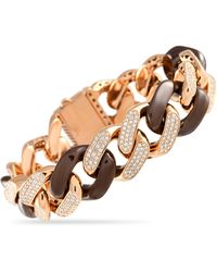 Non-Branded - Lb Exclusive 18k Rose Gold 5.0ct Diamond Brown Curb Chain Bracelet Alb-18077 - Lyst