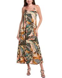 Nicole Miller - Printed Palma Satin Maxi Dress - Lyst