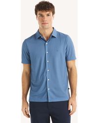 Nautica - Printed Button-Front Performance Polo - Lyst