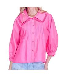 J joy - Pin Tuck Collar Blouse - Lyst