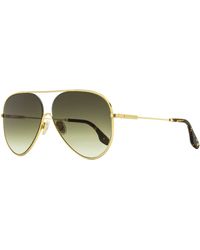 Victoria Beckham - Aviator Sunglasses Vb133s 713 Gold/havana 61mm - Lyst