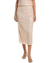 MILLY - Rosemary Sequin Embroidered Netting Midi Skirt - Lyst