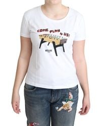 Moschino - Cotton Come Play 4 Us Print Tops T-shirt - Lyst