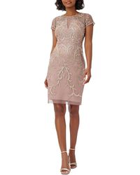Adrianna Papell - Sequined Knee Cocktail And Party Dress - Lyst