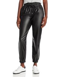 Blank NYC - Faux Leather Smocked jogger Pants - Lyst