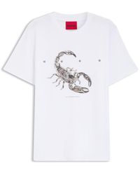 HUGO - Cotton-Jersey T-Shirt With Spaced-Out Logo - Lyst