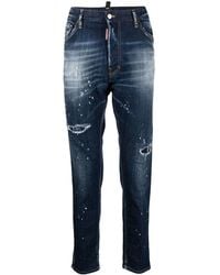 DSquared² - Distressed Five-Pocket Cotton-Blend Skinny Jeans - Lyst