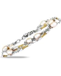 Charriol - Pearl Stainless Steel And Yellow Pvd Cream Pearls Bracelet - Lyst