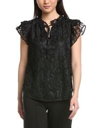 Anne Klein - Ruffle Sleeve Tie Blouse - Lyst