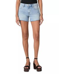 PAIGE - Dylan Raw Hem Mid Rise Denim Shorts - Lyst