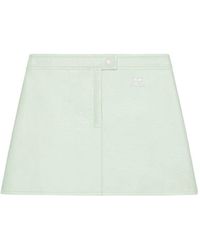 Courreges - A-Line Mini Skirt With Tonal Logo And Discreet Button Closure - Lyst