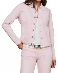 L'Agence - Slim Denim Jacket - Lyst