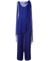 Alberta Ferretti - Solid Scoop Neck Jumpsuit - Lyst