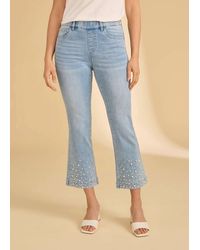 Fdj - Pull-On Boot Crop Denim Jeans - Lyst