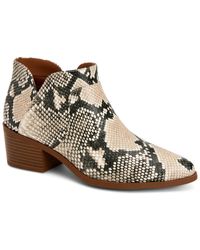 Style & Co. - Vidyaa Faux Leather Block Heel Ankle Boots - Lyst