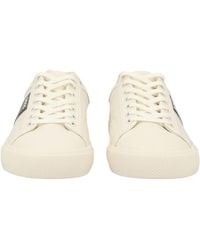 BOSS - Aiden Low-Top Cream Polyester Sneakers - Lyst