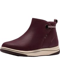 Clarks - Cloudsteppers Breeze Derby Boots Merlot Wedge Bootie Mew480 - Lyst