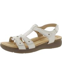 Clarks - April Cove Faux Leather Cushioned Footbed Slingback Sandals - Lyst