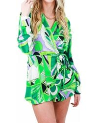 Eesome - Paris Long Sleeve Wrap Romper - Lyst