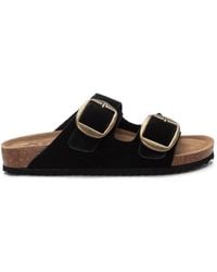 Xti - Suede Double Strap Buckle Sandals By - Lyst