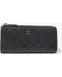 Chanel - Half Zip Long Wallet Matelasse Leather - Lyst