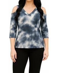 French Kyss - Soft Stretch Tie Dye V Neck Top - Lyst