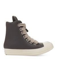 Rick Owens - Dark Dust Jumbo Lace Padded Leather Sneakers - Lyst