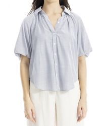 Max Studio - Bubble Sleeve Button Front Shirt - Lyst