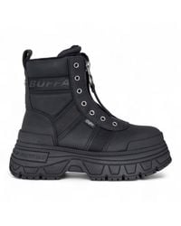 Buffalo - Chunky Platform Front Zip High Ankle Combat Boots - Lyst
