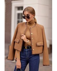Alaska® Outerwear - Luxy Cropped Leather Trim Jacket - Lyst