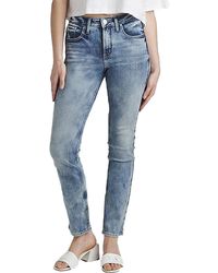 Silver Jeans Co. - Avery High Rise Curvy Fit Straight Leg Jeans - Lyst